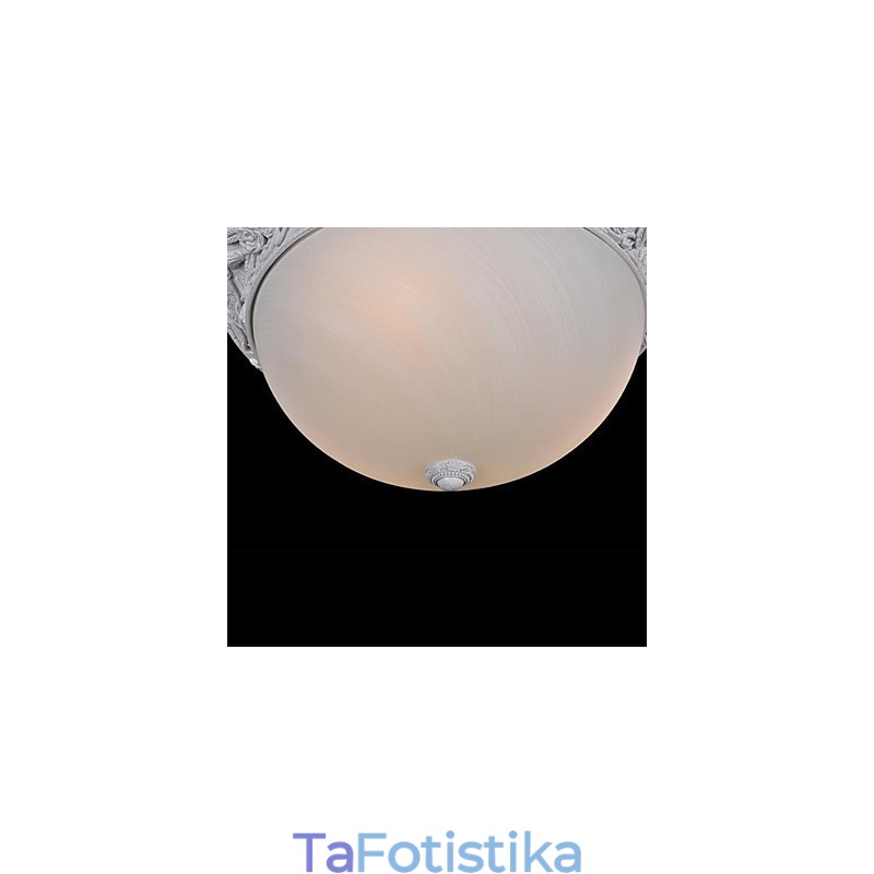 White Flush Mount Light Glass Resin Carving European Classic