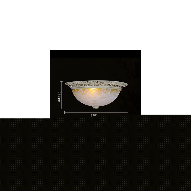 White Flush Mount Light μοτίβο γυαλιού ρητίνης Gold Carving European Classic