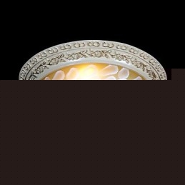 White Flush Mount Light μοτίβο γυαλιού ρητίνης Gold Carving European Classic