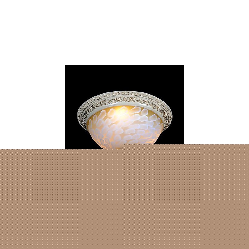 White Flush Mount Light μοτίβο γυαλιού ρητίνης Gold Carving European Classic