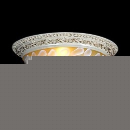 White Flush Mount Light μοτίβο γυαλιού ρητίνης Gold Carving European Classic