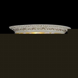 White Flush Mount Light μοτίβο γυαλιού ρητίνης Gold Carving European Classic