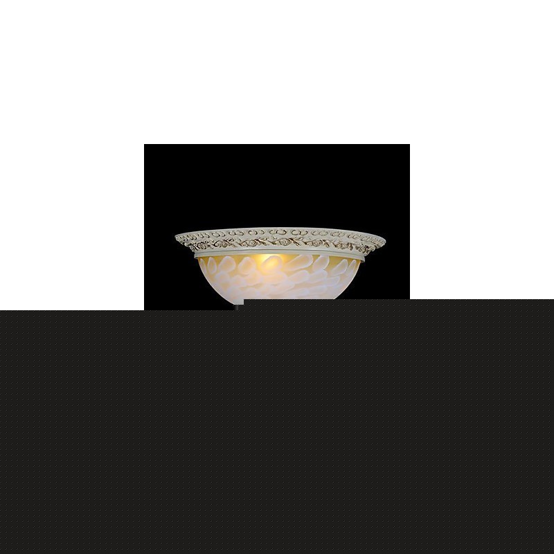 White Flush Mount Light μοτίβο γυαλιού ρητίνης Gold Carving European Classic