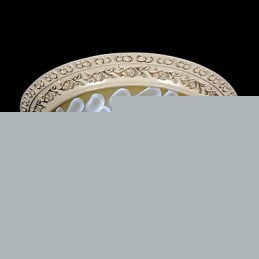 White Flush Mount Light μοτίβο γυαλιού ρητίνης Gold Carving European Classic