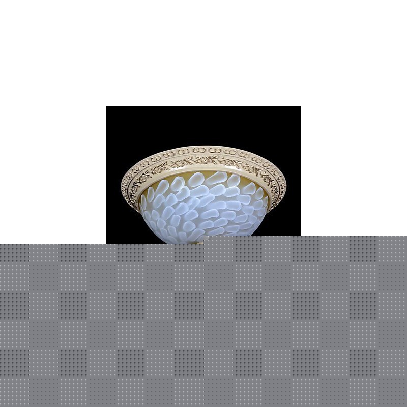 White Flush Mount Light μοτίβο γυαλιού ρητίνης Gold Carving European Classic