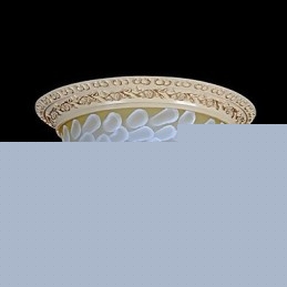 White Flush Mount Light μοτίβο γυαλιού ρητίνης Gold Carving European Classic