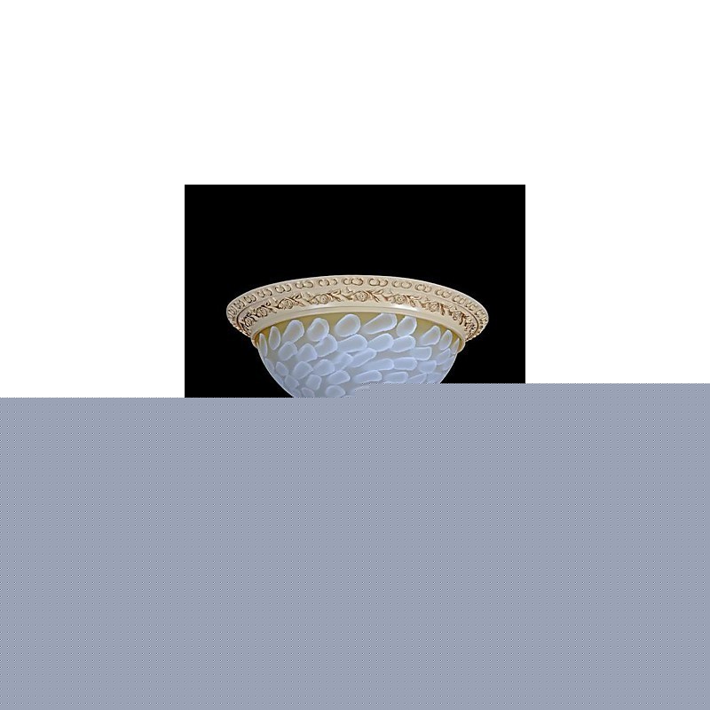 White Flush Mount Light μοτίβο γυαλιού ρητίνης Gold Carving European Classic