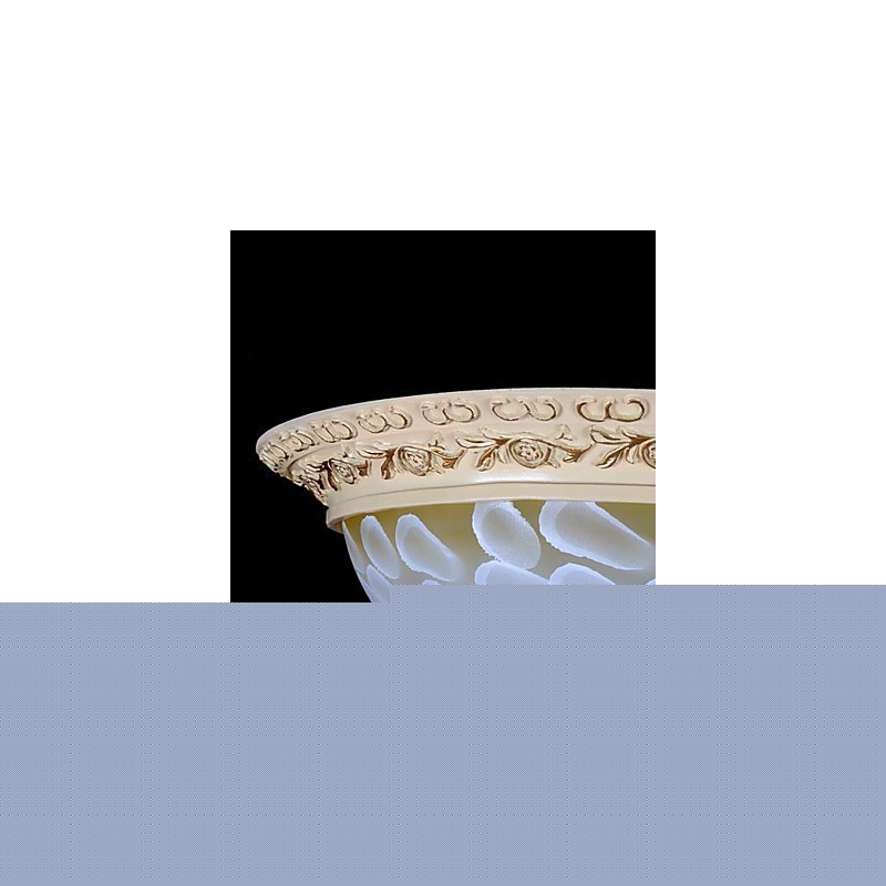 White Flush Mount Light μοτίβο γυαλιού ρητίνης Gold Carving European Classic