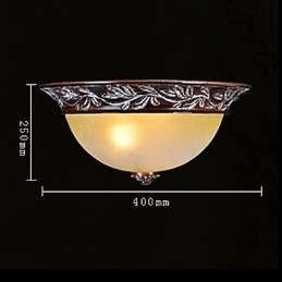 Flush Mount ανοιχτό λευκό κίτρινο γυαλί ασημί σκάλισμα European Classic