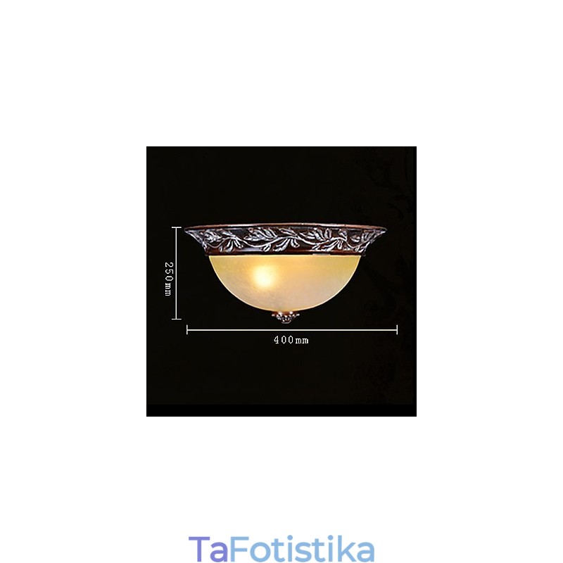 Flush Mount ανοιχτό λευκό κίτρινο γυαλί ασημί σκάλισμα European Classic