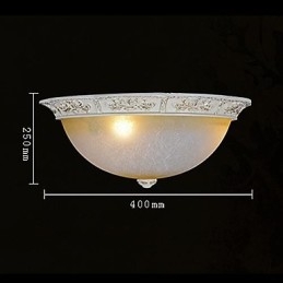 White Flush Mount Ανοιχτό κίτρινο λευκό γυαλί ρητίνης μοτίβο σκάλισμα European Classic