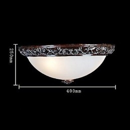 Flush Mount Light Glass Resin Silver Carving European Classic
