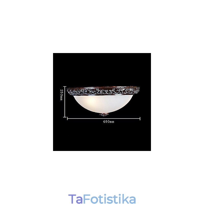 Flush Mount Light Glass Resin Silver Carving European Classic