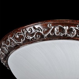 Flush Mount Light Glass Resin Silver Carving European Classic