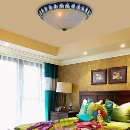 Flush Mount Light μοτίβο γυαλιού ρητίνης ασημί σκάλισμα European Classic