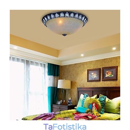Flush Mount Light μοτίβο γυαλιού ρητίνης ασημί σκάλισμα European Classic Flush Mount Light μοτίβο γυαλιού ρητίνης ασημί σκάλισμα European Classic
