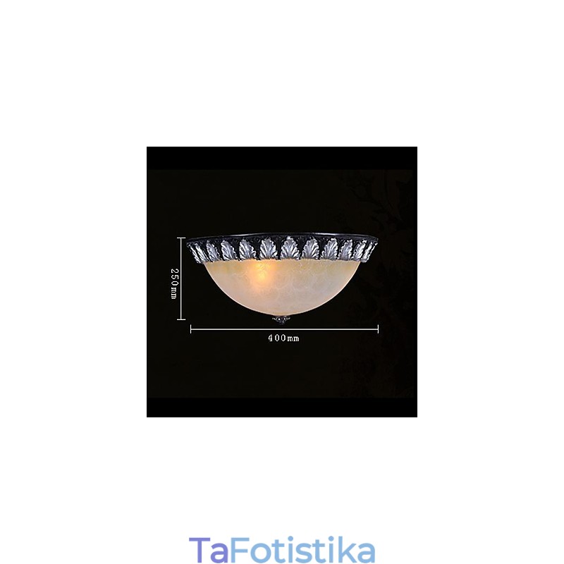 Flush Mount Light μοτίβο γυαλιού ρητίνης ασημί σκάλισμα European Classic