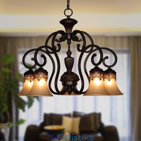 Vintage Country Island Painting Metal Chandelier Flush Mount Vintage Country Island Painting Metal Chandelier Flush Mount