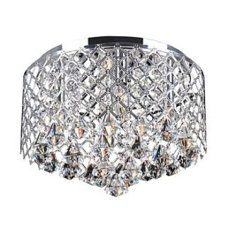 Σύγχρονη βάση Crystal Flush με 4 φώτα και μεταλλική σκιά τυμπάνου