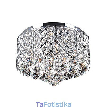 Σύγχρονη βάση Crystal Flush με 4 φώτα και μεταλλική σκιά τυμπάνου Σύγχρονη βάση Crystal Flush με 4 φώτα και μεταλλική σκιά τυμπάνου