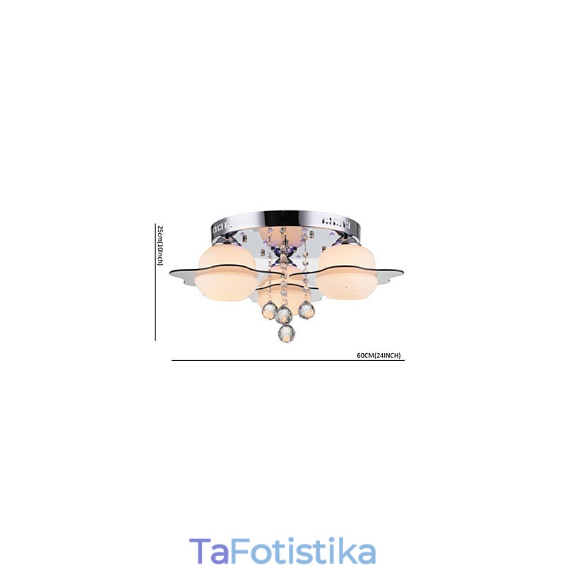 Τηλεχειριστήριο Flush Mount Modern Contemporary 3 φώτα με κόκκινο μπλε