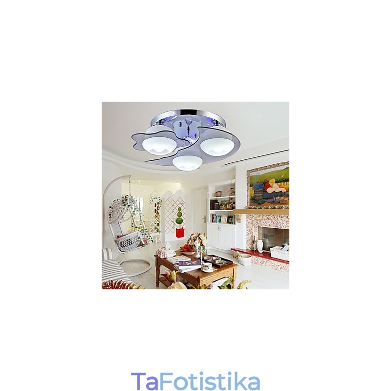 Flush Mount 3 Lights Modern Fashion Contracted λευκό μέταλλο από ανοξείδωτο χάλυβα