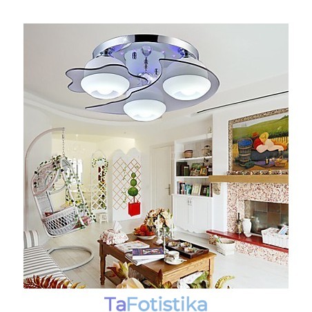 Flush Mount 3 Lights Modern Fashion Contracted λευκό μέταλλο από ανοξείδωτο χάλυβα Flush Mount 3 Lights Modern Fashion Contracted λευκό μέταλλο από ανοξείδωτο χάλυβα