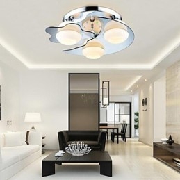 Flush Mount 3 Lights Modern Fashion Contracted λευκό μέταλλο από ανοξείδωτο χάλυβα