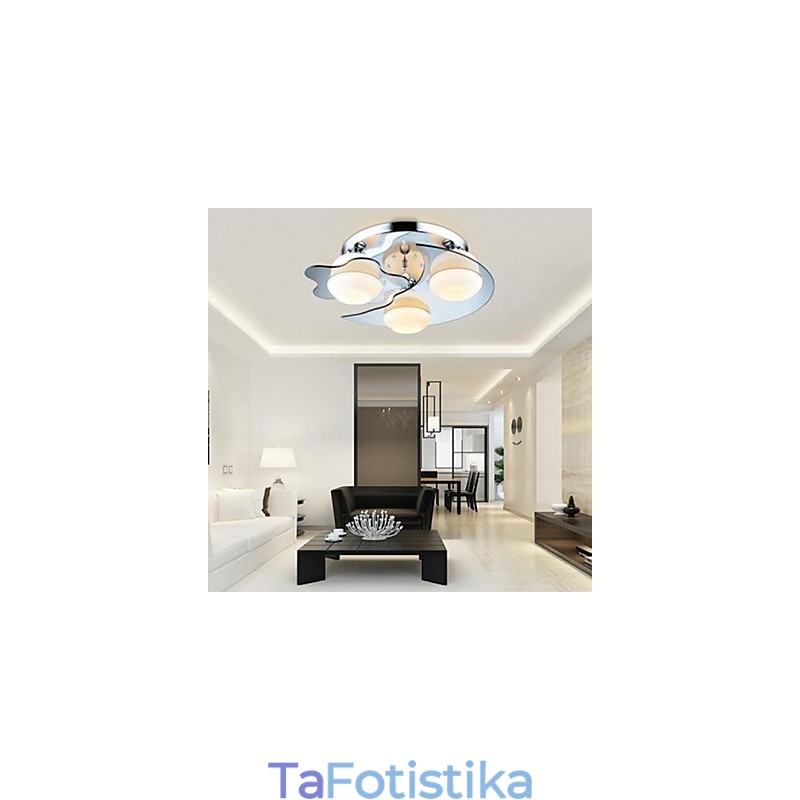 Flush Mount 3 Lights Modern Fashion Contracted λευκό μέταλλο από ανοξείδωτο χάλυβα