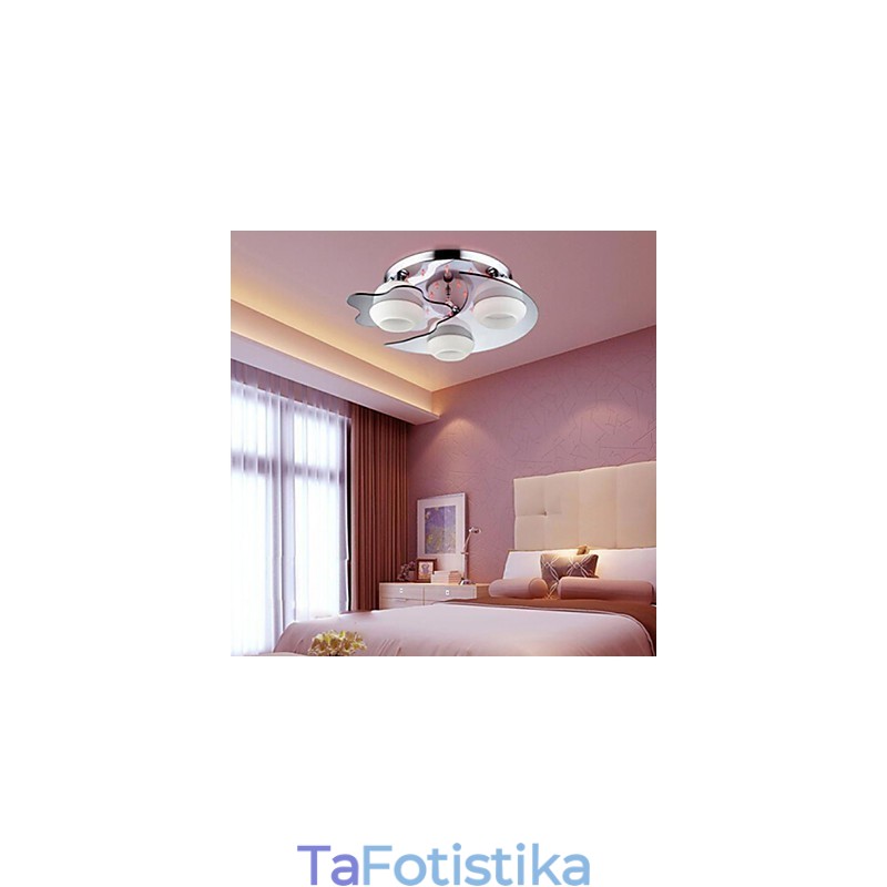 Flush Mount 3 Lights Modern Fashion Contracted λευκό μέταλλο από ανοξείδωτο χάλυβα