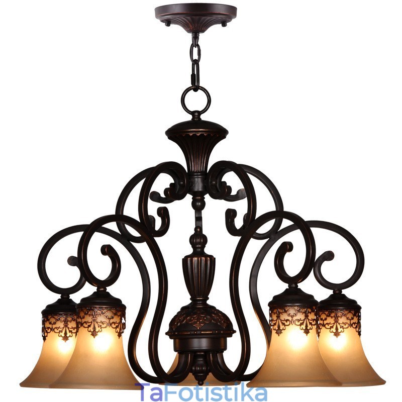 Vintage Country Island Painting Metal Chandelier Flush Mount