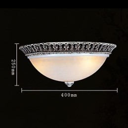 Σκούρο καφέ Flush Mount Ανοιχτό γυάλινο μοτίβο ρητίνης σκάλισμα European Classic
