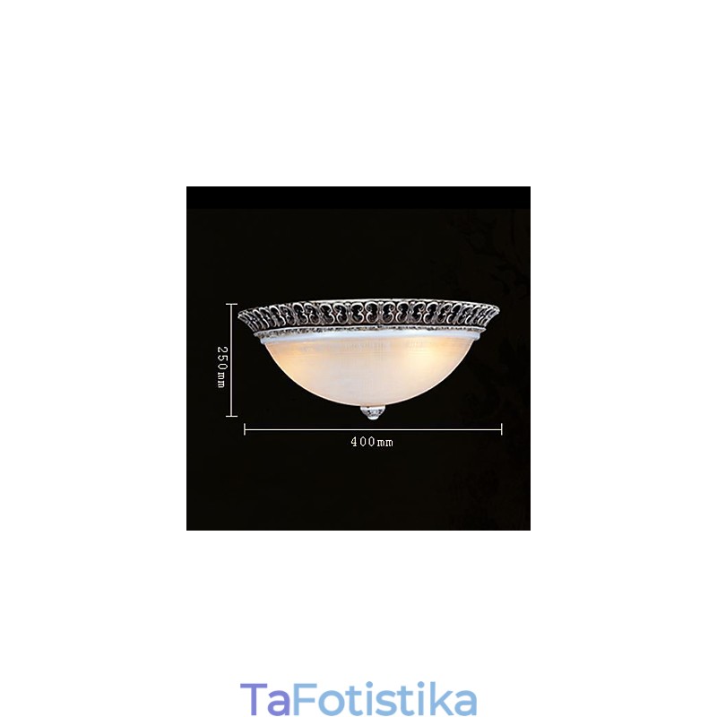 Σκούρο καφέ Flush Mount Ανοιχτό γυάλινο μοτίβο ρητίνης σκάλισμα European Classic