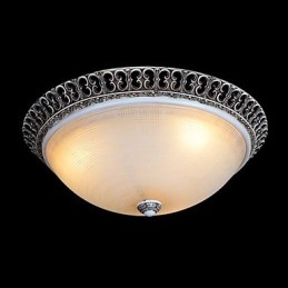 Σκούρο καφέ Flush Mount Ανοιχτό γυάλινο μοτίβο ρητίνης σκάλισμα European Classic