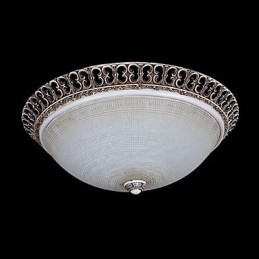 Σκούρο καφέ Flush Mount Ανοιχτό γυάλινο μοτίβο ρητίνης σκάλισμα European Classic