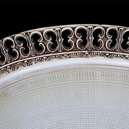 Σκούρο καφέ Flush Mount Ανοιχτό γυάλινο μοτίβο ρητίνης σκάλισμα European Classic