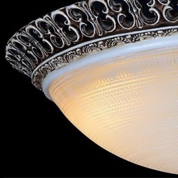 Σκούρο καφέ Flush Mount Ανοιχτό γυάλινο μοτίβο ρητίνης σκάλισμα European Classic