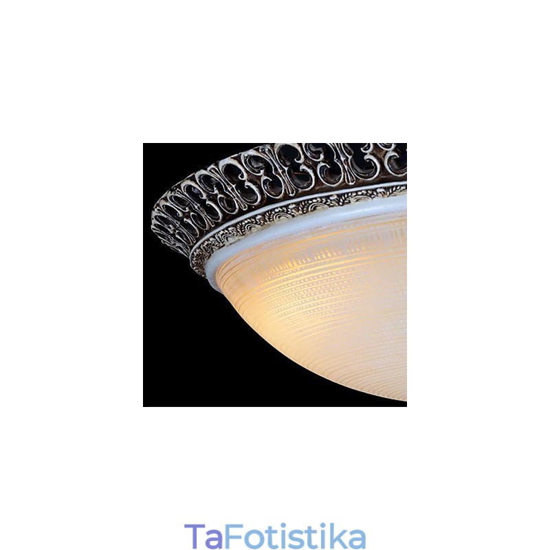 Σκούρο καφέ Flush Mount Ανοιχτό γυάλινο μοτίβο ρητίνης σκάλισμα European Classic