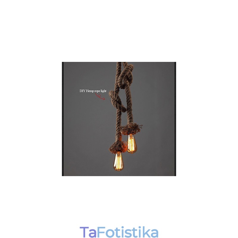 1 Light DIY Art Hemp Rope Light Creative Hemp Rope Droplight