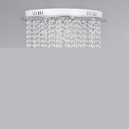 Crystal Flush Mount 8 Light Contemporary Metal Electroplating