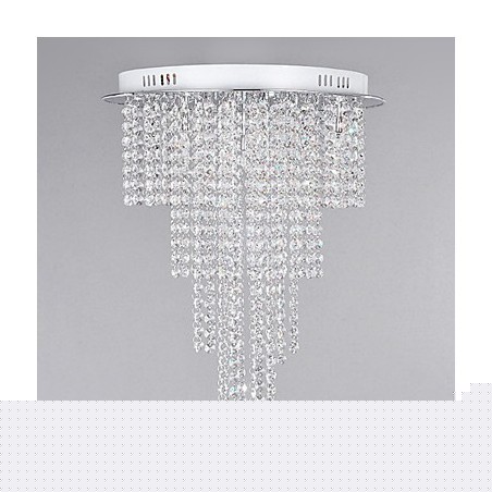 Crystal Flush Mount 8 Light Contemporary Metal Electroplating Crystal Flush Mount 8 Light Contemporary Metal Electroplating