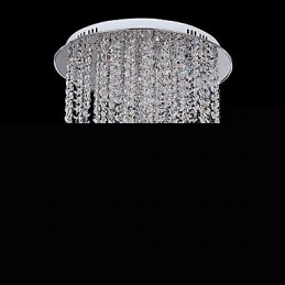 Crystal Flush Mount 8 Light Contemporary Metal Electroplating