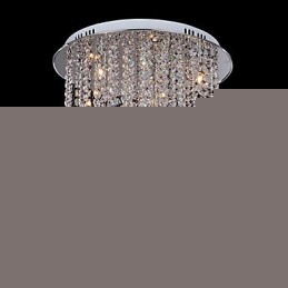 Crystal Flush Mount 8 Light Contemporary Metal Electroplating