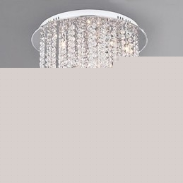 Crystal Flush Mount 8 Light Contemporary Metal Electroplating
