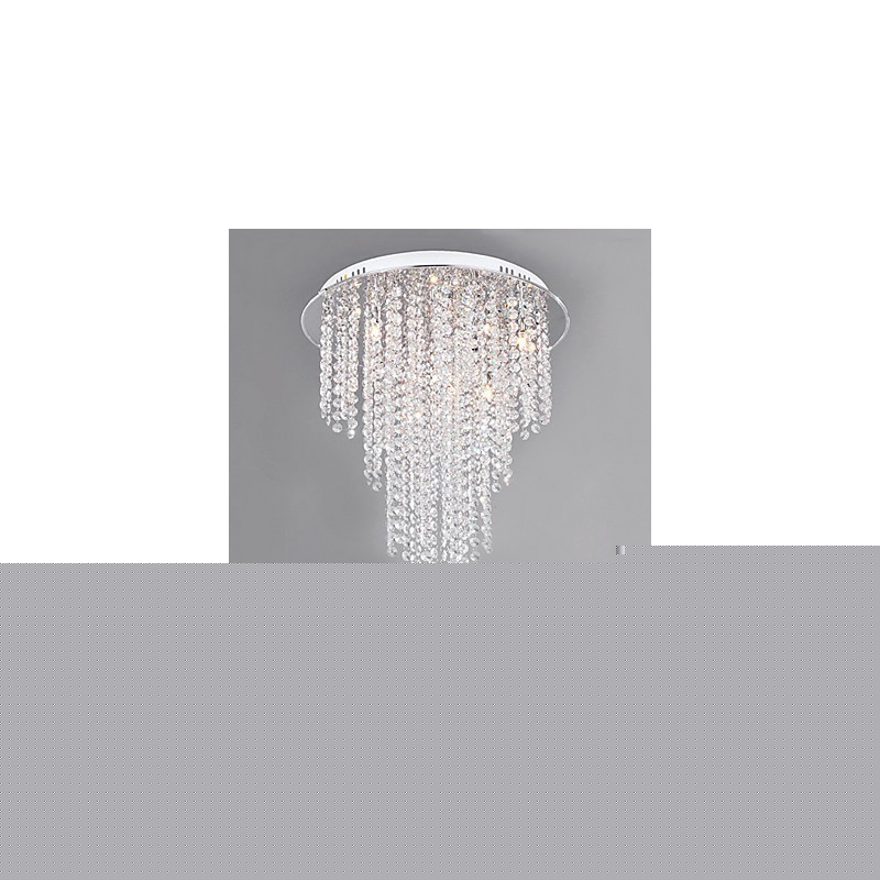 Crystal Flush Mount 8 Light Contemporary Metal Electroplating