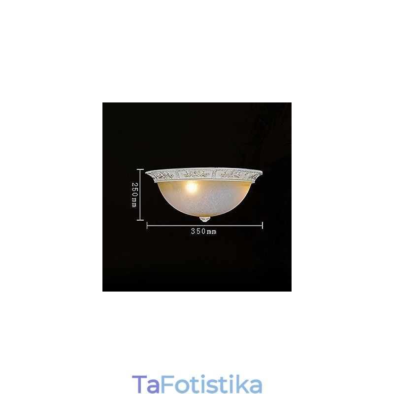White Flush Mount Ανοιχτό κίτρινο λευκό γυαλί ρητίνης μοτίβο σκάλισμα European Classic