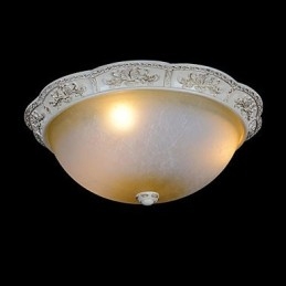 White Flush Mount Ανοιχτό κίτρινο λευκό γυαλί ρητίνης μοτίβο σκάλισμα European Classic