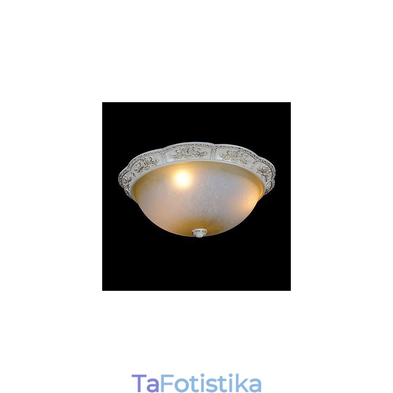 White Flush Mount Ανοιχτό κίτρινο λευκό γυαλί ρητίνης μοτίβο σκάλισμα European Classic