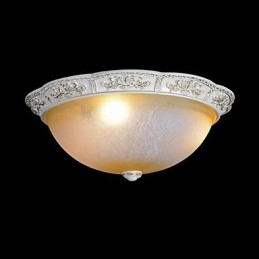 White Flush Mount Ανοιχτό κίτρινο λευκό γυαλί ρητίνης μοτίβο σκάλισμα European Classic