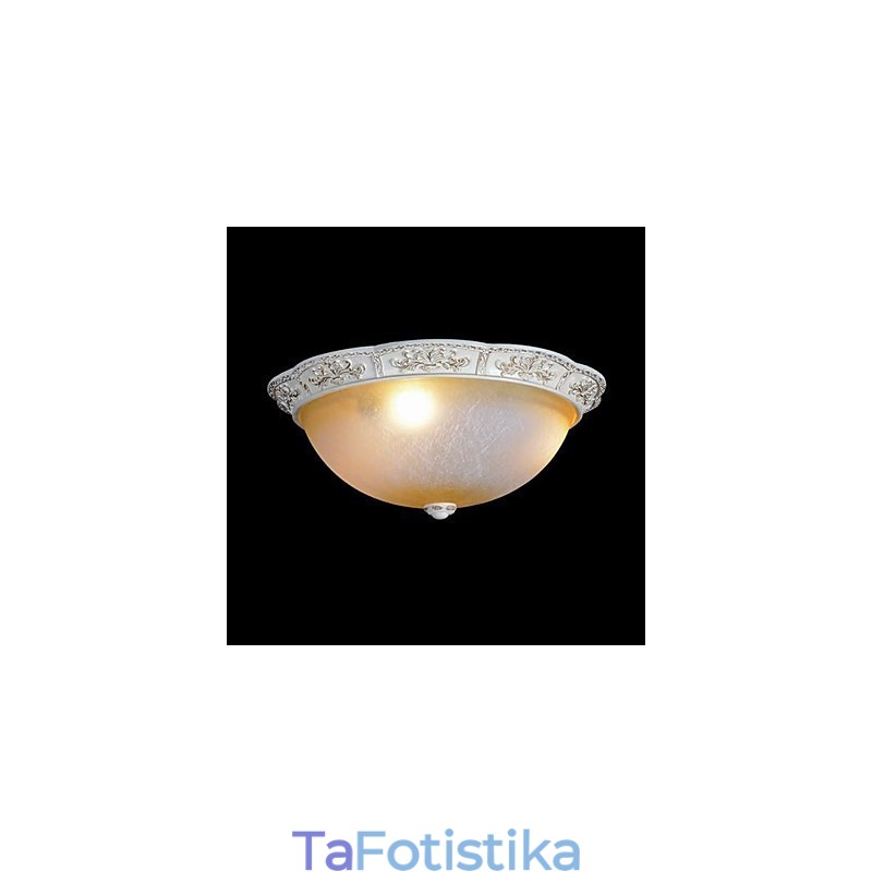 White Flush Mount Ανοιχτό κίτρινο λευκό γυαλί ρητίνης μοτίβο σκάλισμα European Classic